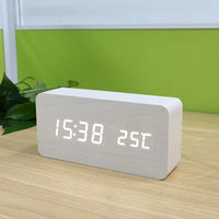 Led Wooden Digital Alarm Clock