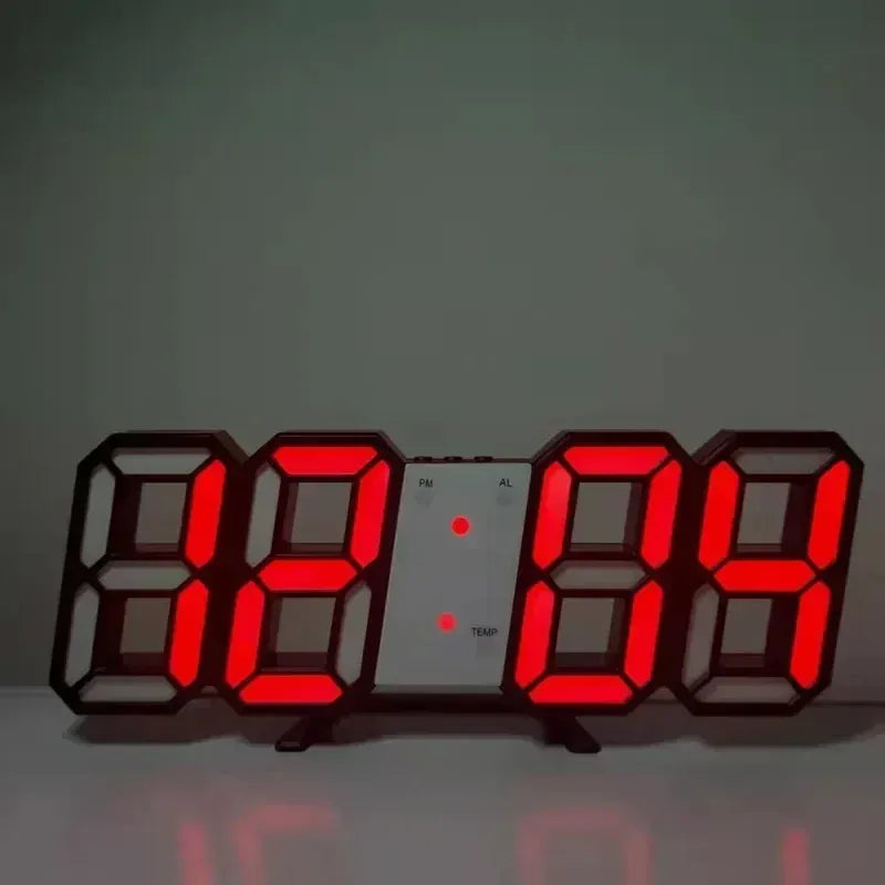 FinestClock Table 3D LED Alarm Clock Date/Temperature for Home Kitchen Offices Clock Decoration Garden Clocks Wall Clock Times Digital Decor