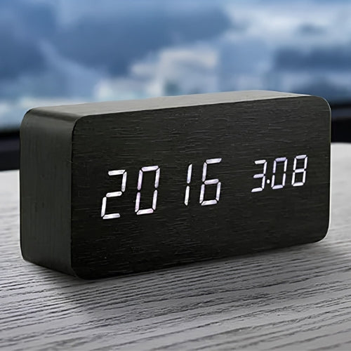 Led Wooden Digital Alarm Clock