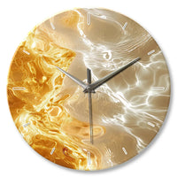 FinestClock 1pc glass wall clock, modern light luxury gold design wall clock, silent clock, home decoration, living room bedroom decoration