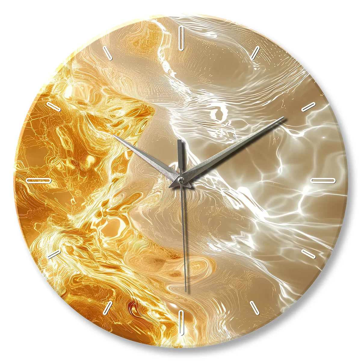 FinestClock 1pc glass wall clock, modern light luxury gold design wall clock, silent clock, home decoration, living room bedroom decoration