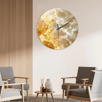 FinestClock 1pc glass wall clock, modern light luxury gold design wall clock, silent clock, home decoration, living room bedroom decoration