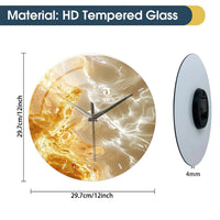 FinestClock 1pc glass wall clock, modern light luxury gold design wall clock, silent clock, home decoration, living room bedroom decoration