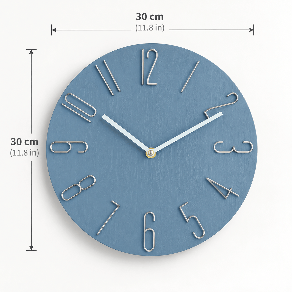 FinestClock Blue And Silver Wall Clock