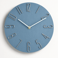 FinestClock Blue And Silver Wall Clock