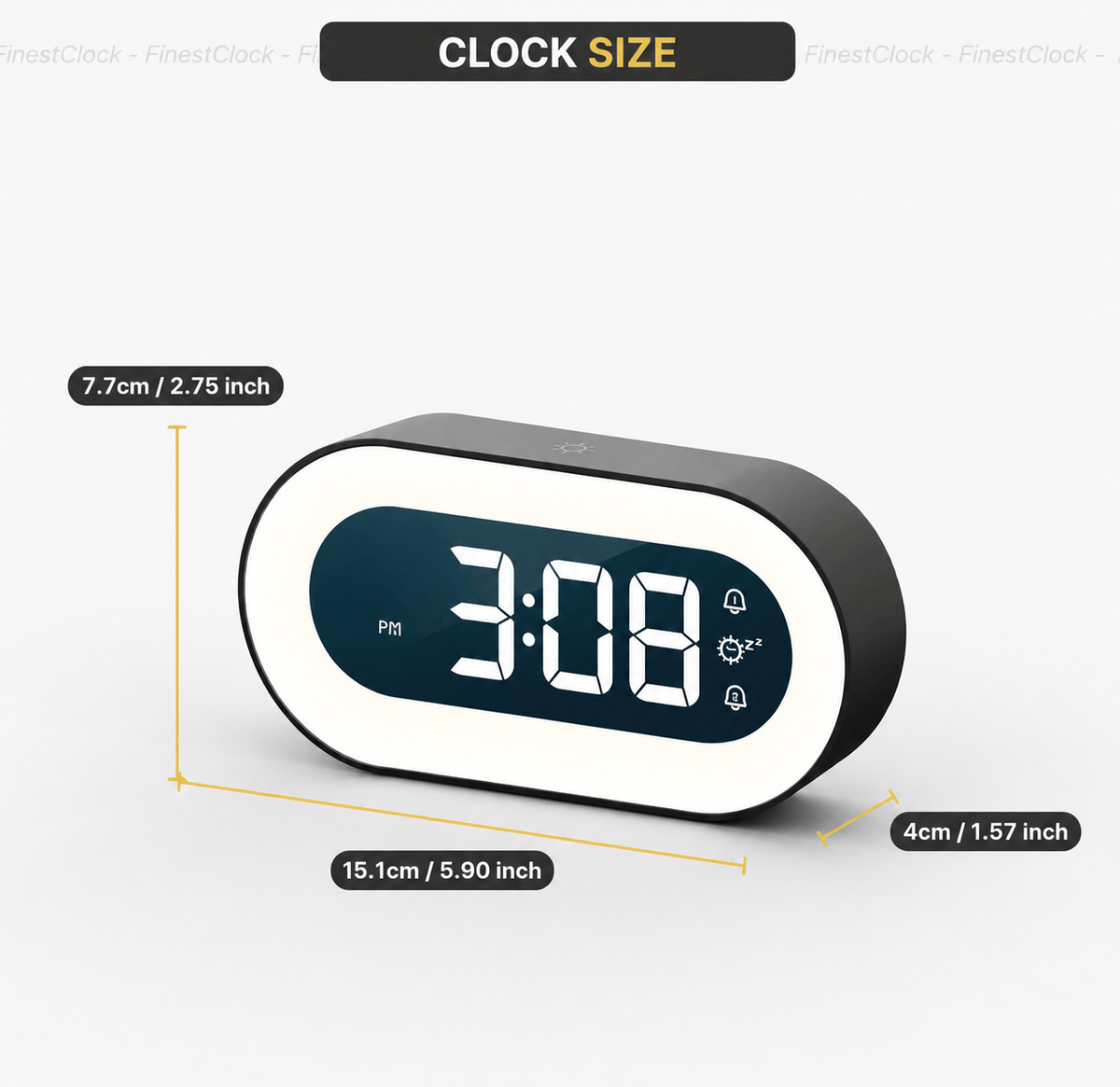 FinestClock Digital Alarm Clock With Music