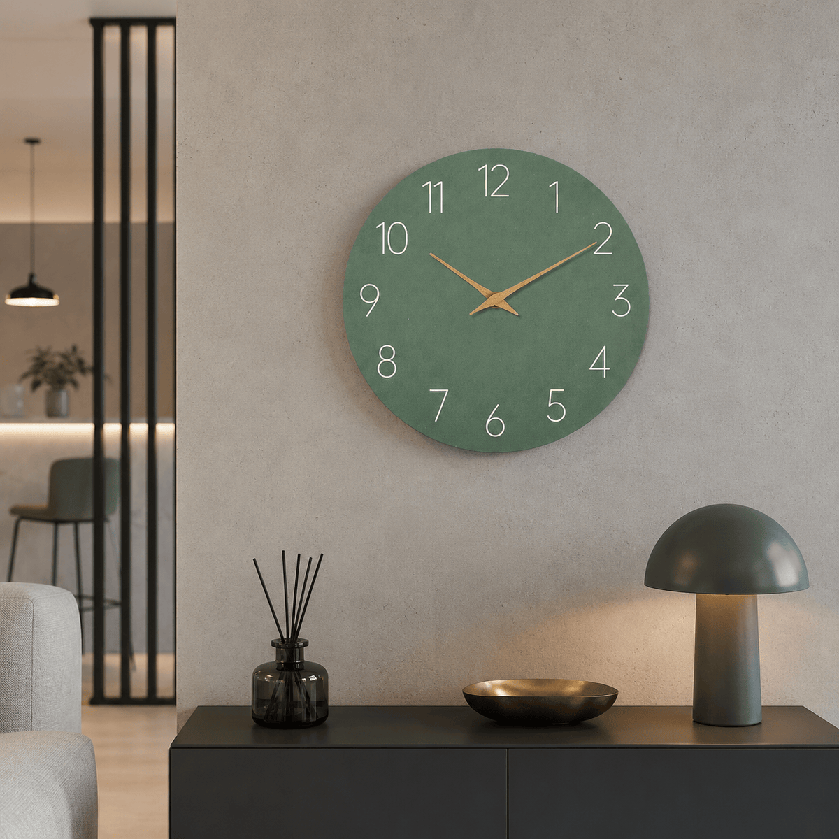 FinestClock Green Kitchen Wall Clock