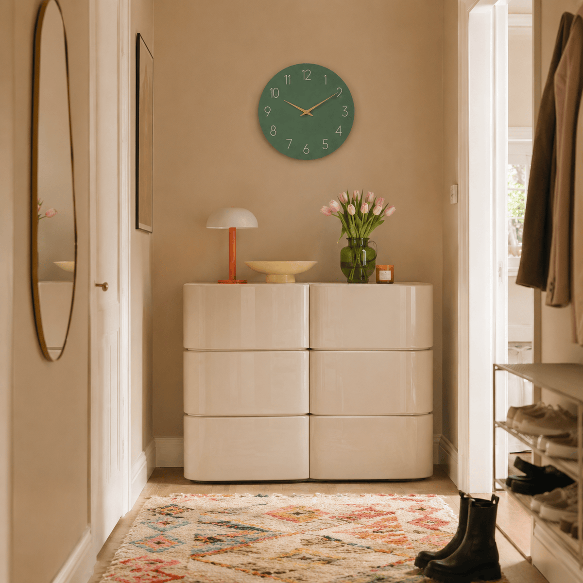 FinestClock Green Kitchen Wall Clock
