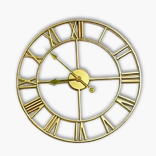FinestClock Large Metal Wall Clock Roman Numerals