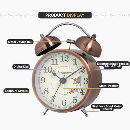 FinestClock Loud Twin Bell Alarm Clock
