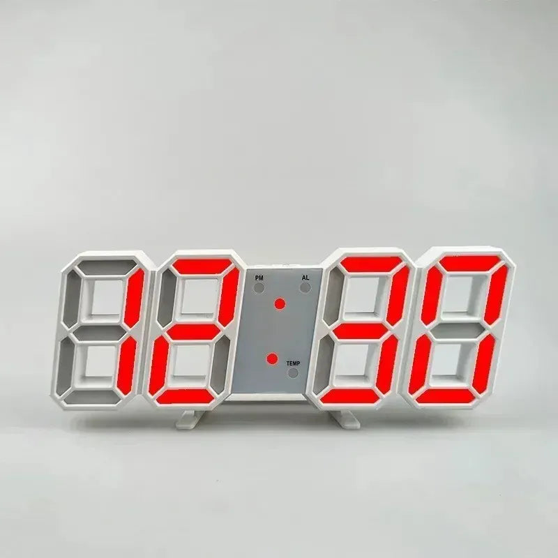 FinestClock Table 3D LED Alarm Clock Date/Temperature for Home Kitchen Offices Clock Decoration Garden Clocks Wall Clock Times Digital Decor