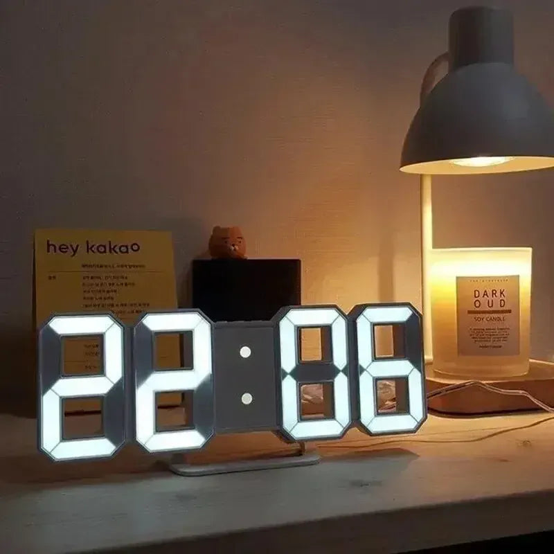 FinestClock Table 3D LED Alarm Clock Date/Temperature for Home Kitchen Offices Clock Decoration Garden Clocks Wall Clock Times Digital Decor
