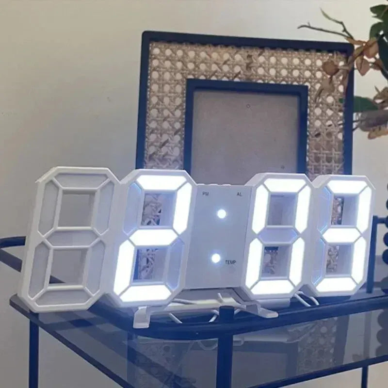 FinestClock Table 3D LED Alarm Clock Date/Temperature for Home Kitchen Offices Clock Decoration Garden Clocks Wall Clock Times Digital Decor