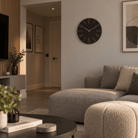 FinestClock Wall Clock Modern Black Grey