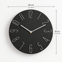 FinestClock Wall Clock Modern Black Grey