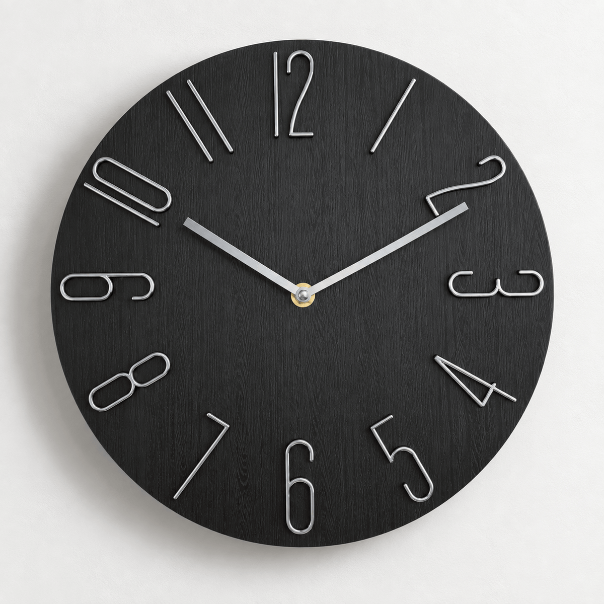 FinestClock Wall Clock Modern Black Grey