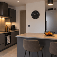 FinestClock Wall Clock Modern Black Grey