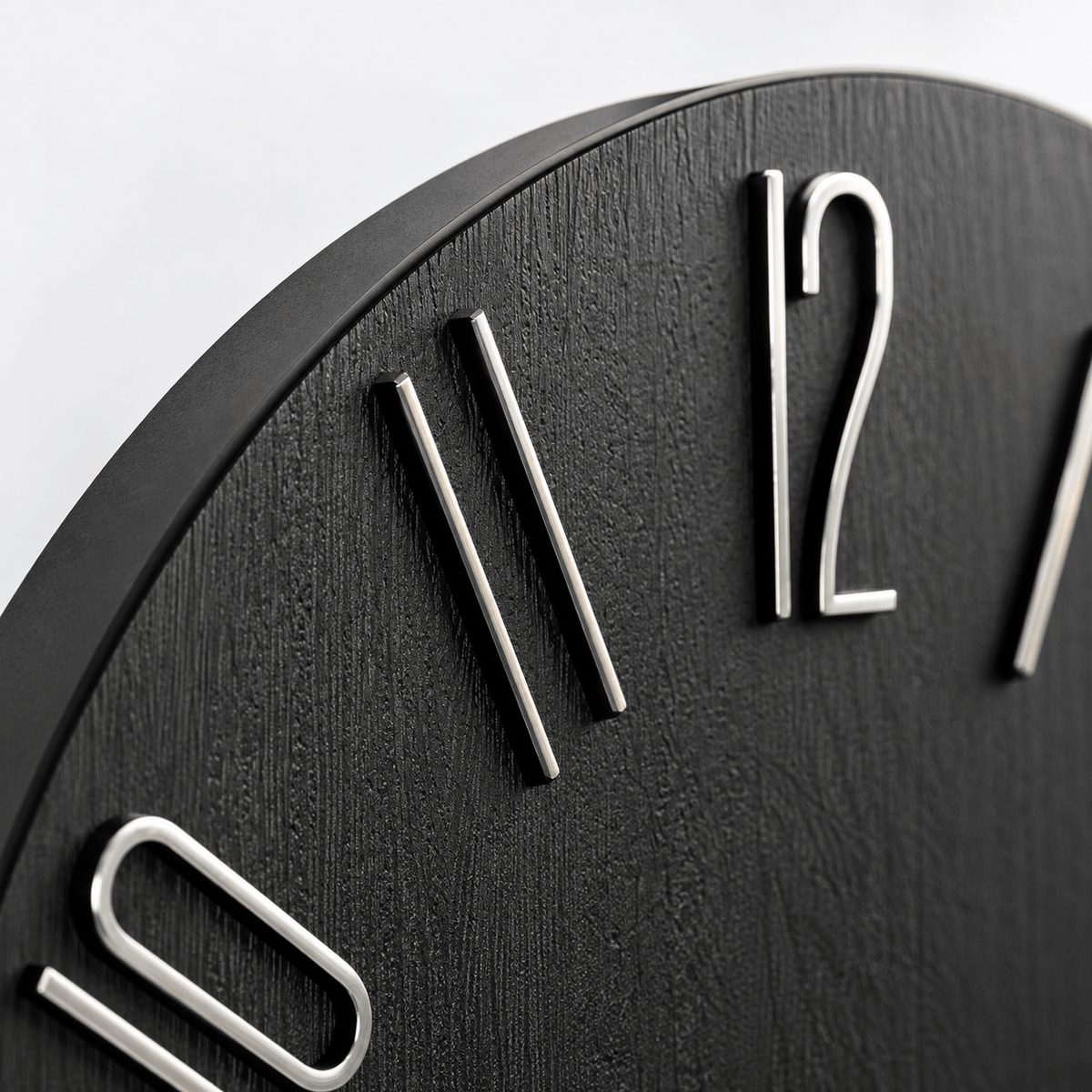 FinestClock Wall Clock Modern Black Grey