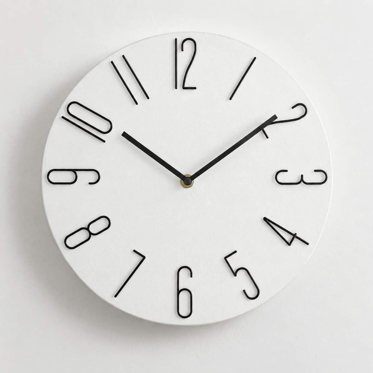 FinestClock Wall Clock Modern White Black