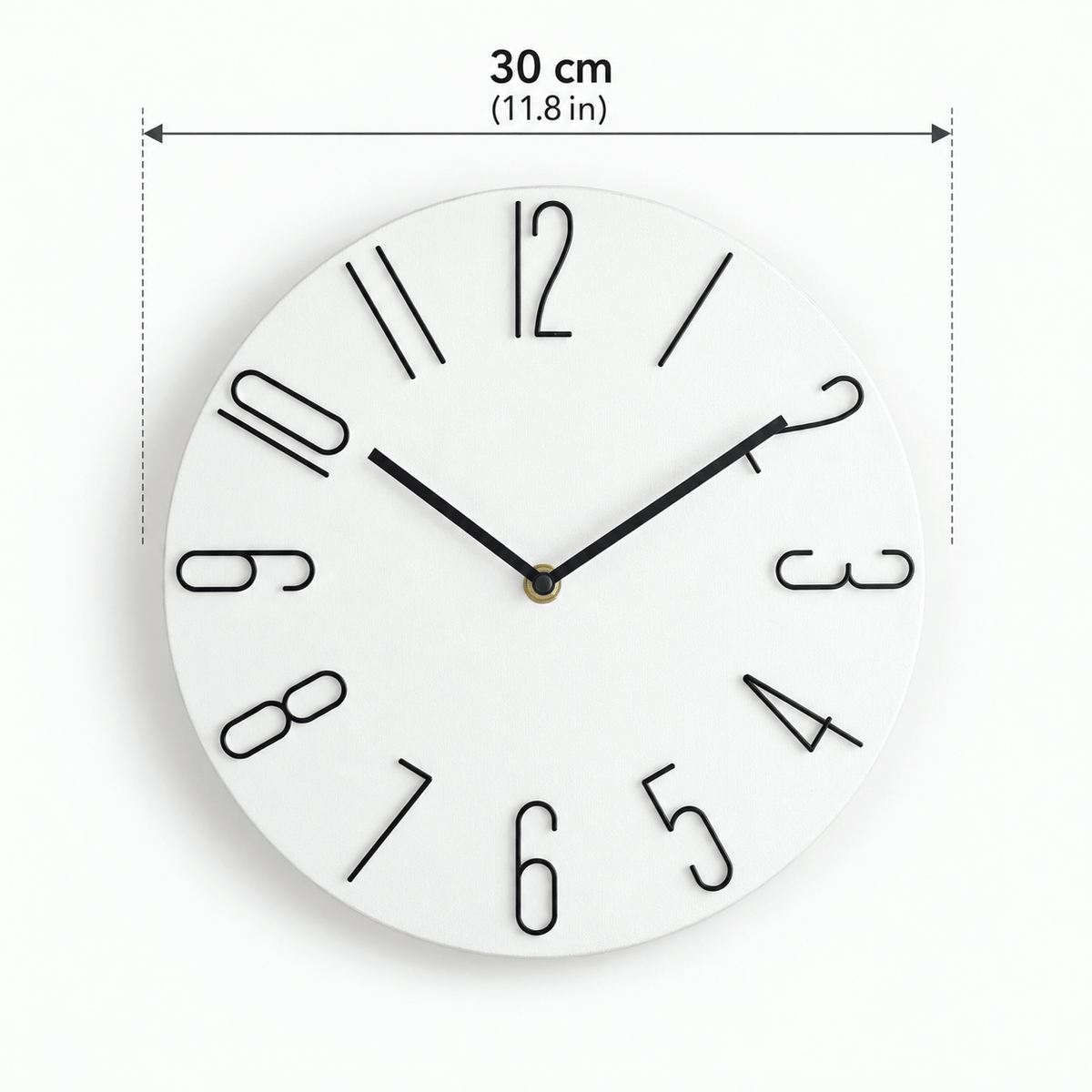 FinestClock Wall Clock Modern White Black