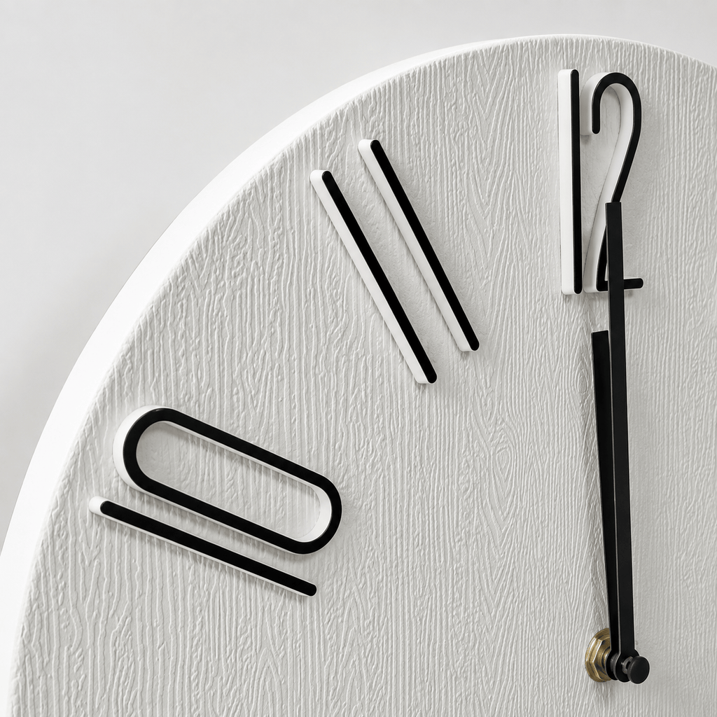 FinestClock Wall Clock Modern White Black