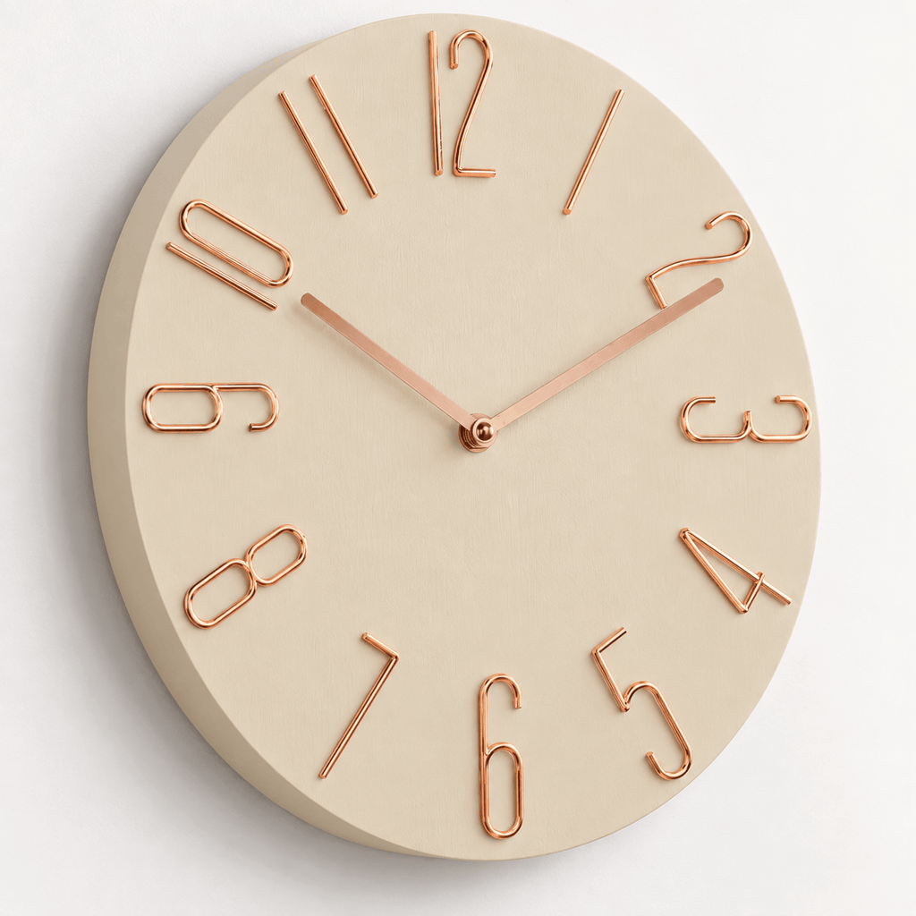 FinestClock White And Gold Colour Wall Clock