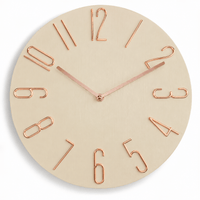 FinestClock White And Gold Colour Wall Clock