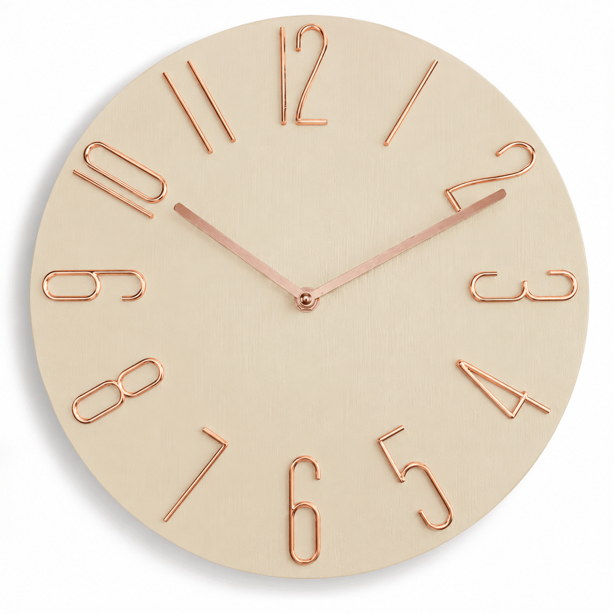 FinestClock White And Gold Colour Wall Clock