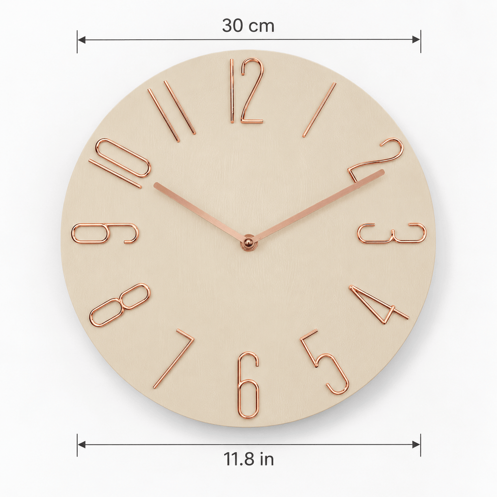 FinestClock White And Gold Colour Wall Clock