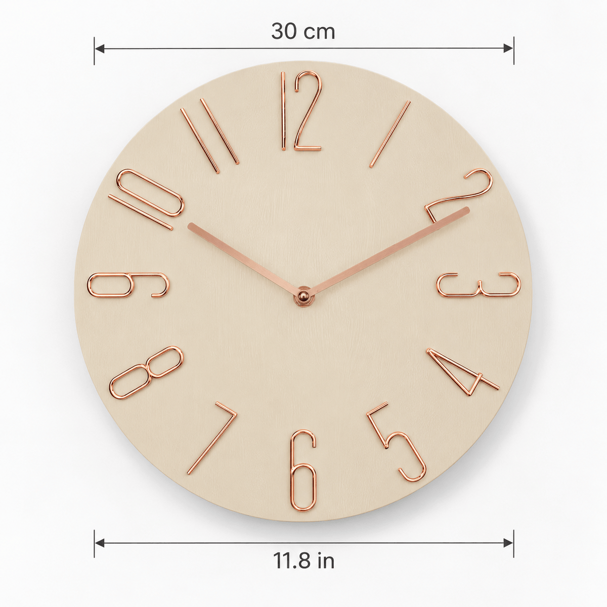 FinestClock White And Gold Colour Wall Clock