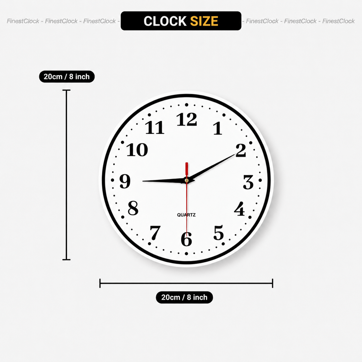 FinestClock White Simple Wall Clock Design