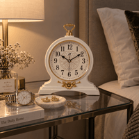 FinestClock White Wooden Mantel Clock