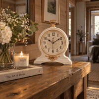 FinestClock White Wooden Mantel Clock