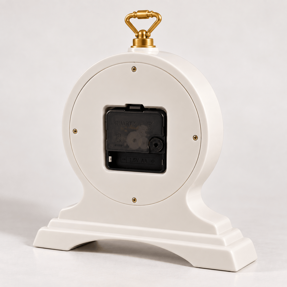 FinestClock White Wooden Mantel Clock