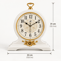 FinestClock White Wooden Mantel Clock