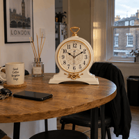 FinestClock White Wooden Mantel Clock