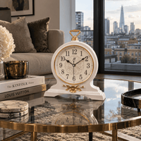 FinestClock White Wooden Mantel Clock
