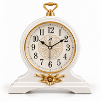 FinestClock White Wooden Mantel Clock