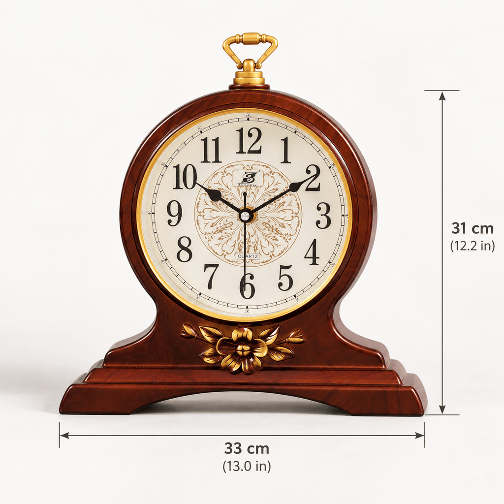 FinestClock Wooden Vintage Mantel Clock