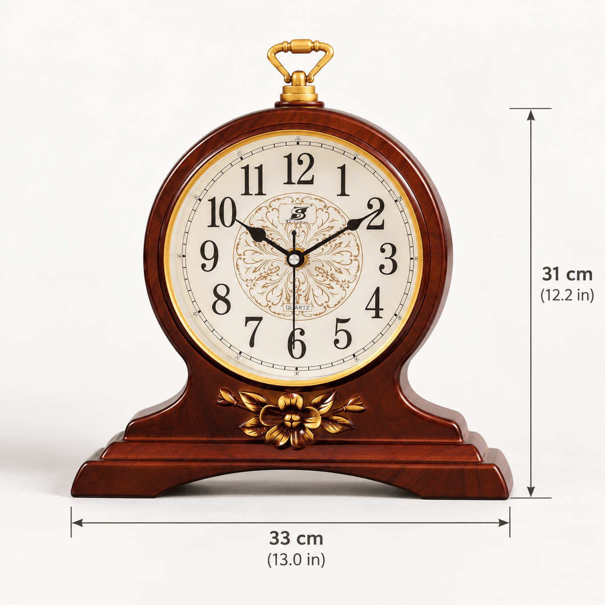 FinestClock Wooden Vintage Mantel Clock