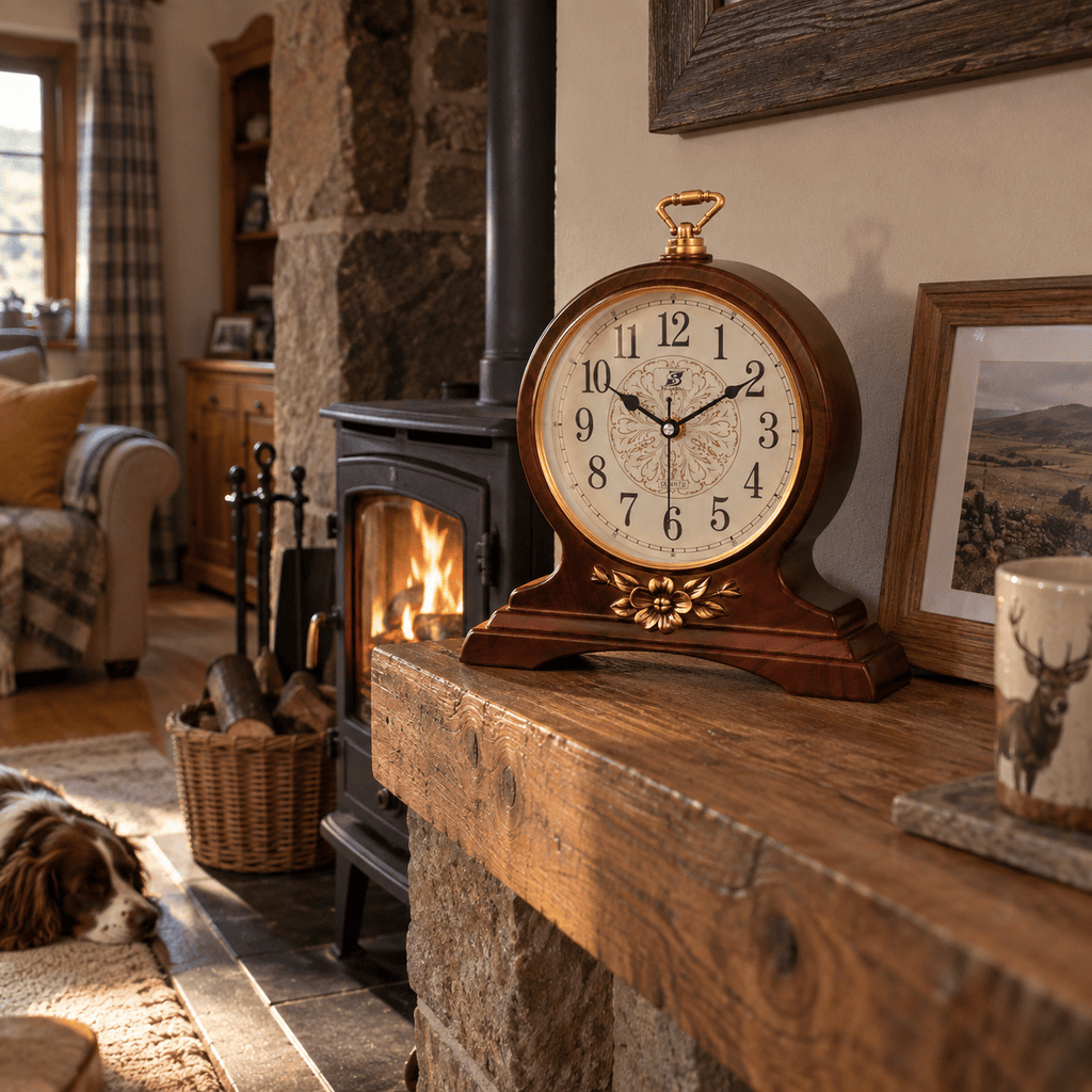 FinestClock Wooden Vintage Mantel Clock